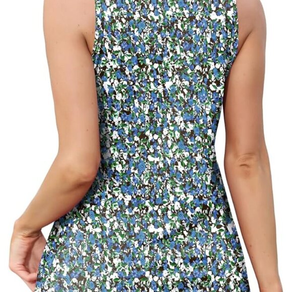 Women's Summer Dresses Loose V Neck Sleeveless Sundresses with Pockets - Picture 4 of 5